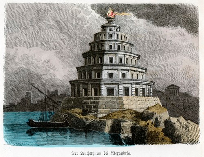 Aleksandrijski svetionik, ilustracija