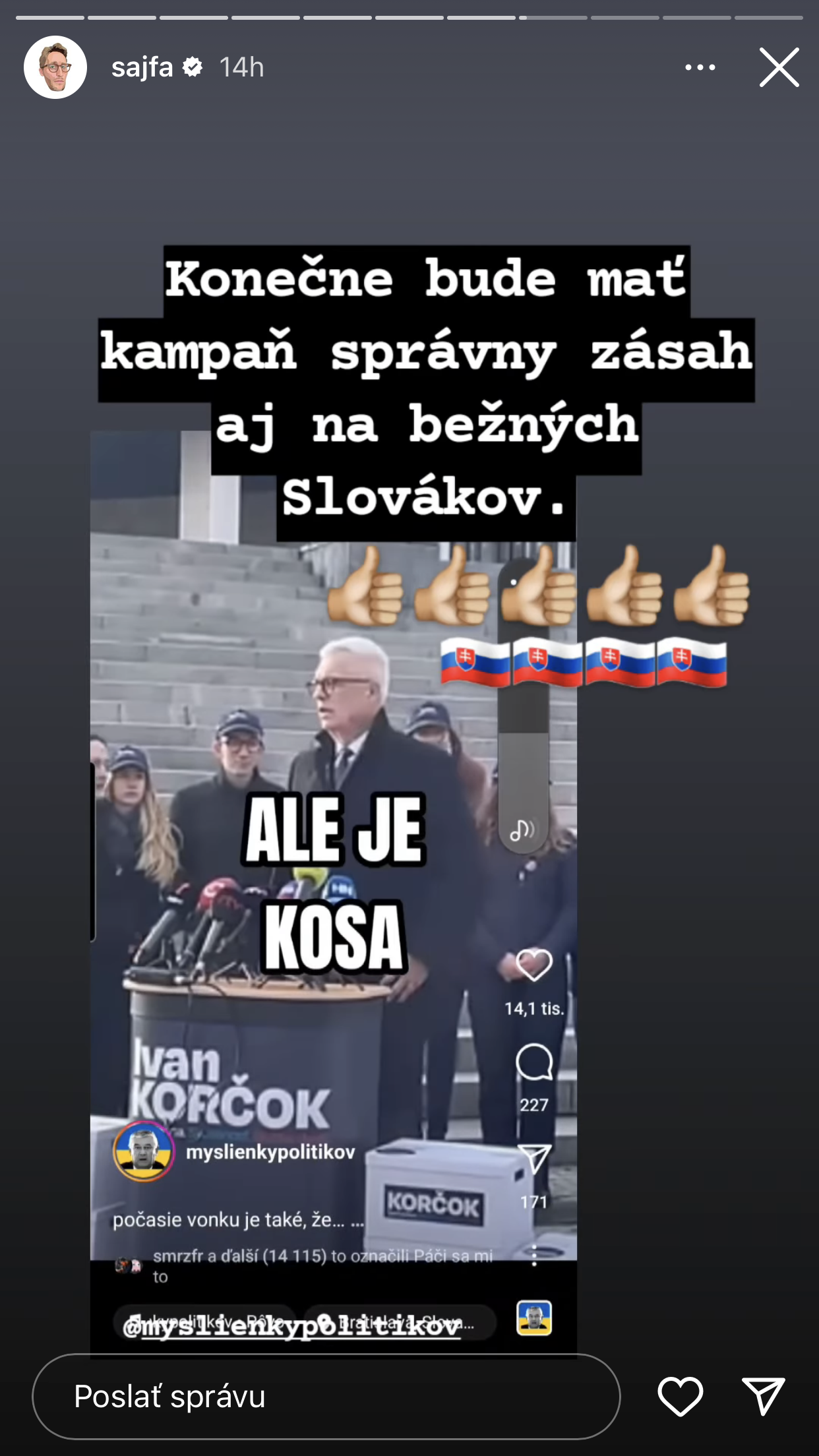 Sajfa reagoval na faux pas prezidentského kandidáta Ivana Korčoka.