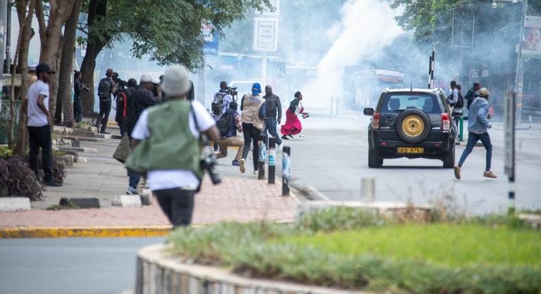 Protests ongoing at the Nairobi CBD 