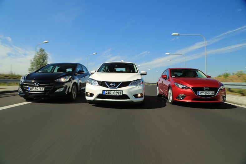 Porównanie: Hyundai i30 1.6 MPI, Nissan Pulsar 1.2 DIG-T, Mazda 3 Skyactive-G