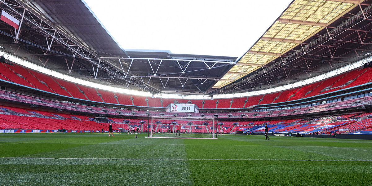 Stadion Wembley przed meczem Anglia - Polska