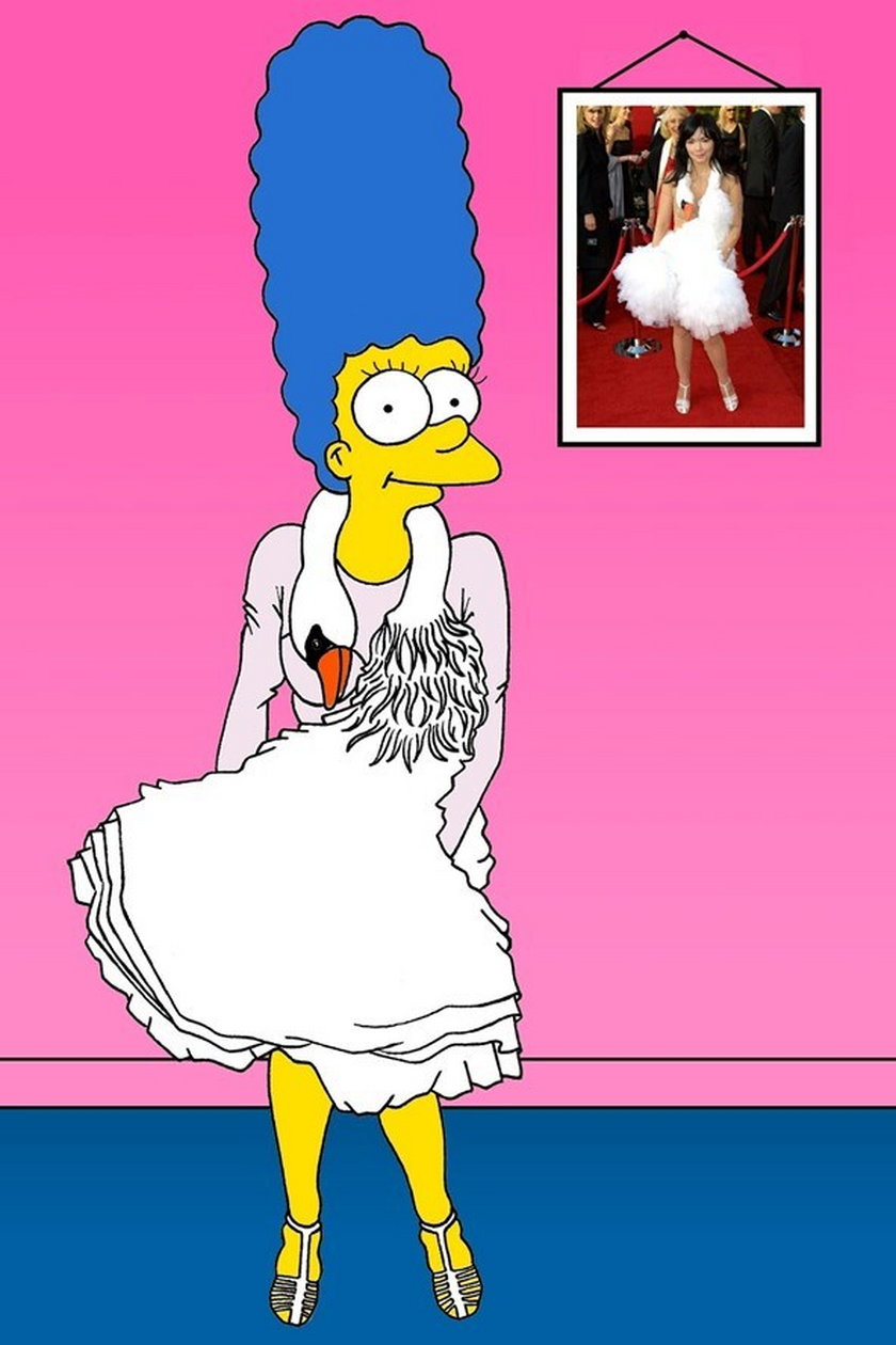 Marge Simpson w sukni Bjork