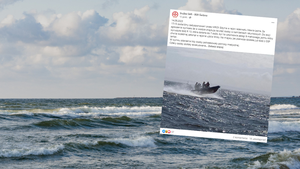 Na Zatoce Gdańskiej zatonął jacht. Na pokładzie było siedem osób