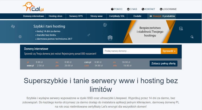 Serwis hostingowy cal.pl (Czytelnicy Komputer Świata w ramach bonusu mogą korzystać z darmowego hostingu w tym serwisie – szczegóły w każdym wydaniu KŚ)