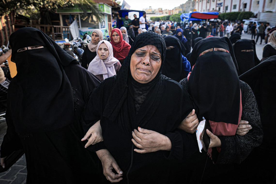 Pogrzeb po izraelskim ostrzale Gazy. 2023 r.