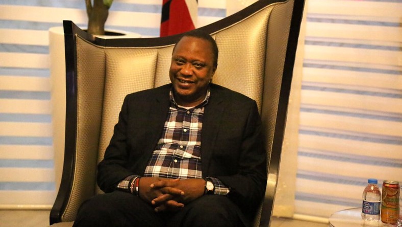 President Uhuru Kenyatta after arriving in Namibia