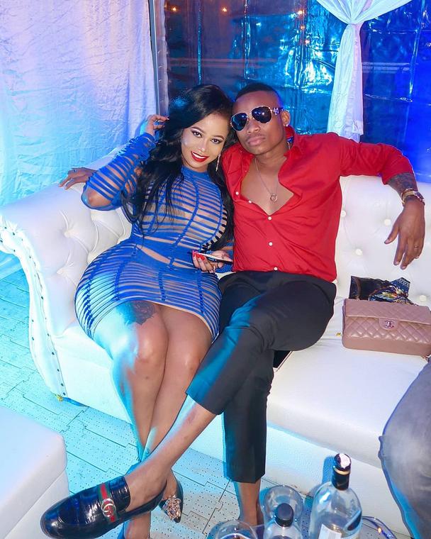 Otile Brown with ex-girlfriend Vera Sidika 