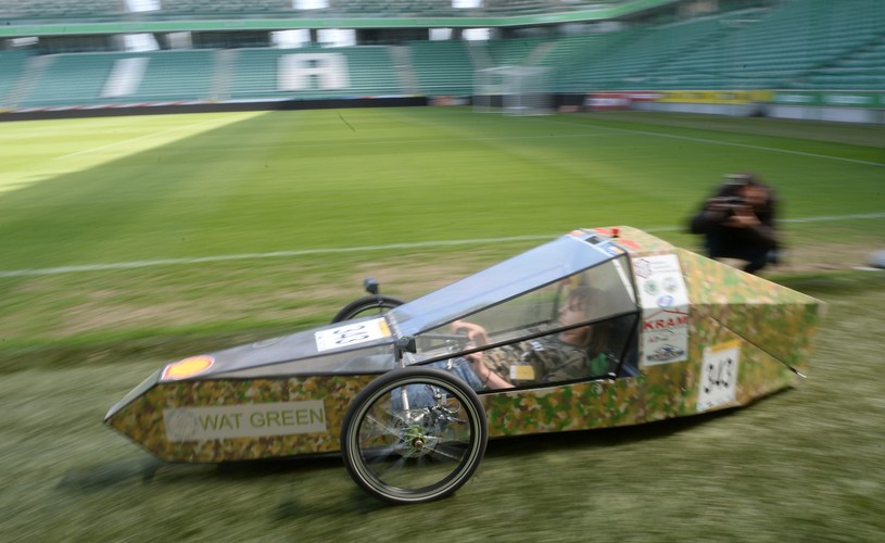 Pojazd zespołu WAT ECO TEAM z Wojskowej Akademii Technicznej. <br><br>fot. (mr) PAP/Bartłomiej Zborowski