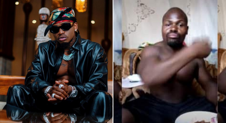 Tanzanian musician Diamond Platnumz and Kenya's 'Ugali Man' Charles Odongo