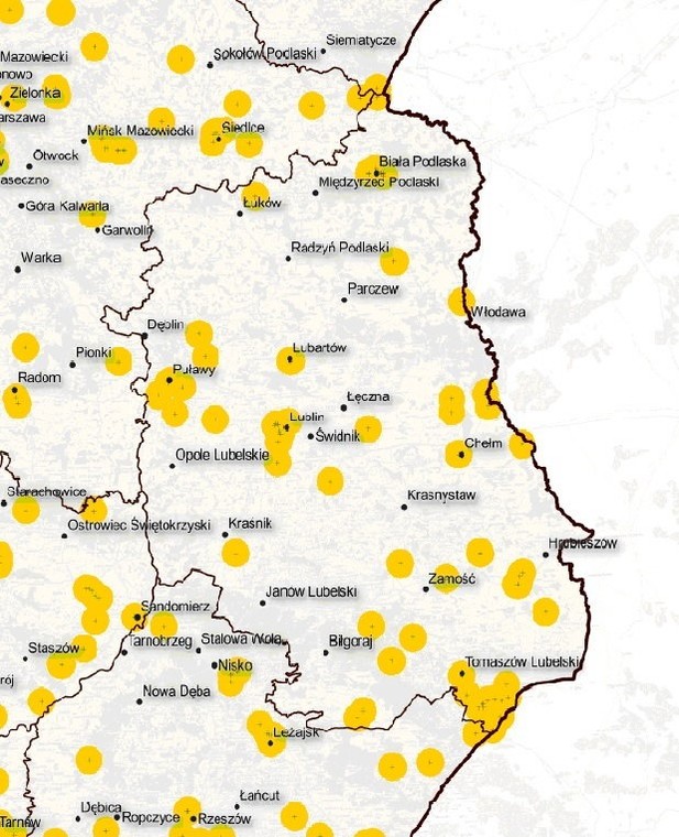 Miejsca, gdzie w woj. lubelskim może występować barszcz Sosnowskiego