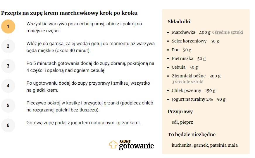 Przepis na zupę krem marchewkową