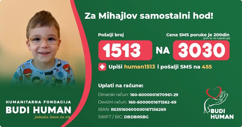 Budi Human - pomoć za Mihajla 