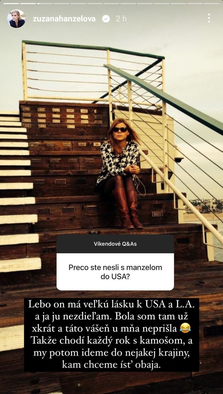 Zuzana Kovačič Hanzelová prezradila, prečo nešla s manželom do USA.