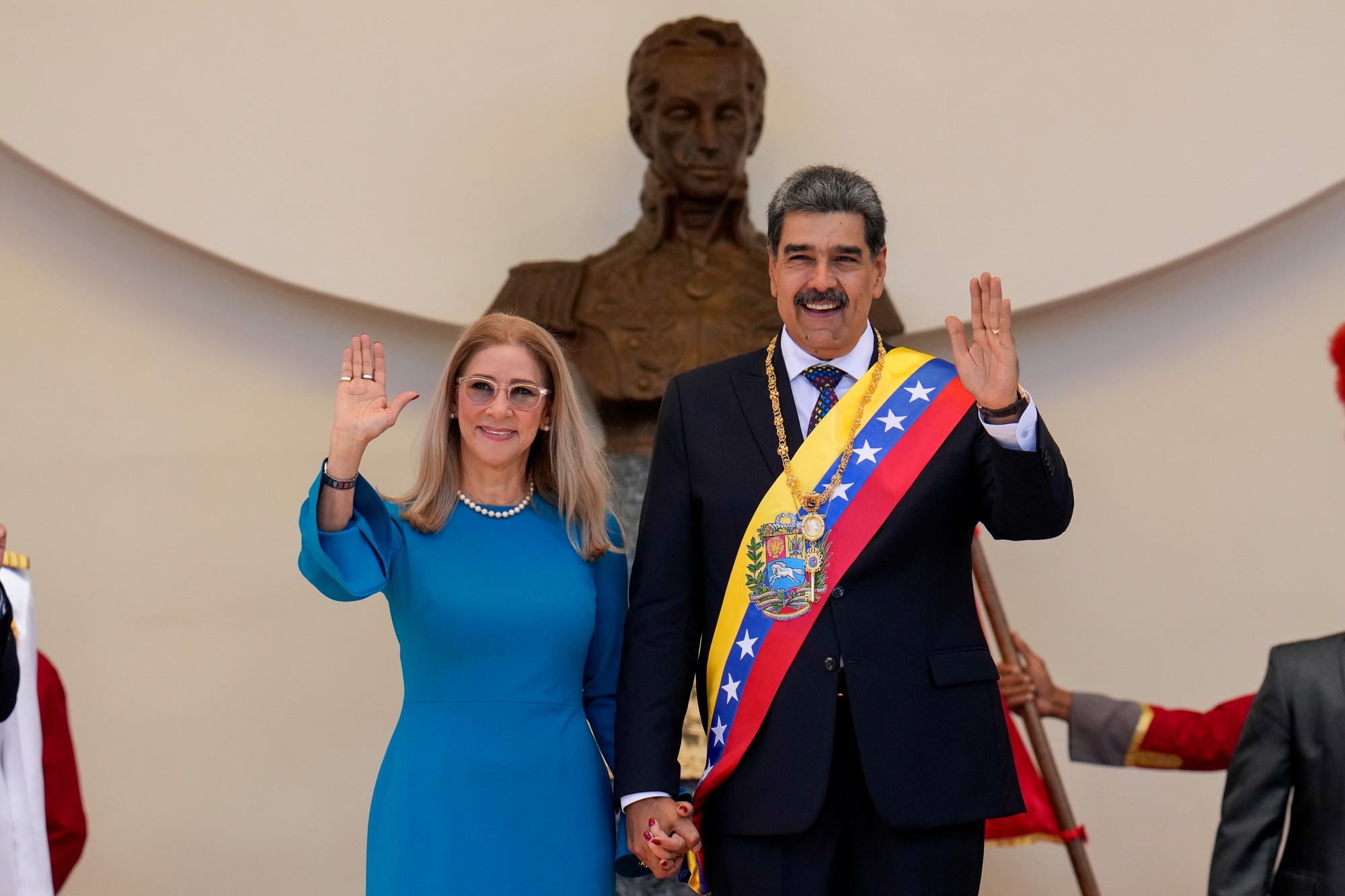 Venezuelský prezident Nicolás Maduro a jeho manželka Cilia Floresová. 
