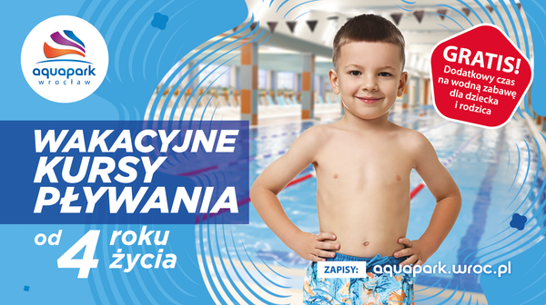 Aquapark Wrocław zakończył akcję Bezpieczne Wakacje, teraz czas na Wakacyjną Szkołę Pływania. 