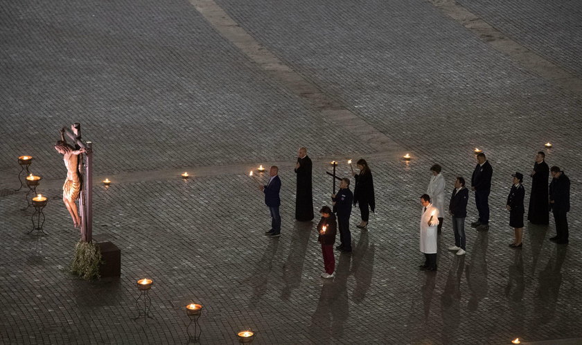 Pope Francis leads the Via Crucis (Way of the Cross) procession during Good Friday celebrations in V