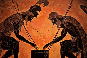 Ajax i Achilles grający w kości