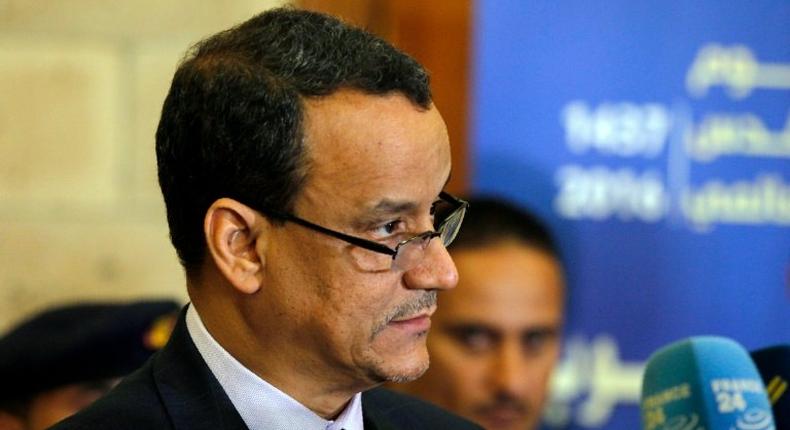 The United Nations Special Envoy to Yemen Ismail Ould Cheikh Ahmed pictured at Sanaa international airport on October 25, 2016