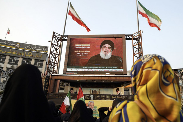 Zwolennicy Palestyńczyków gromadzą się w Imam Hussein na przemówieniu lidera Hezbollahu