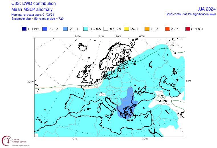 Ciśnienie atmosferyczne w Europie latem może być niższe niż zwykle