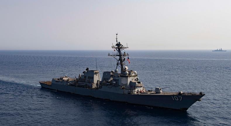 The Arleigh Burke-class guided-missile destroyer USS Gravely in the Red Sea on June 7.US Navy photo