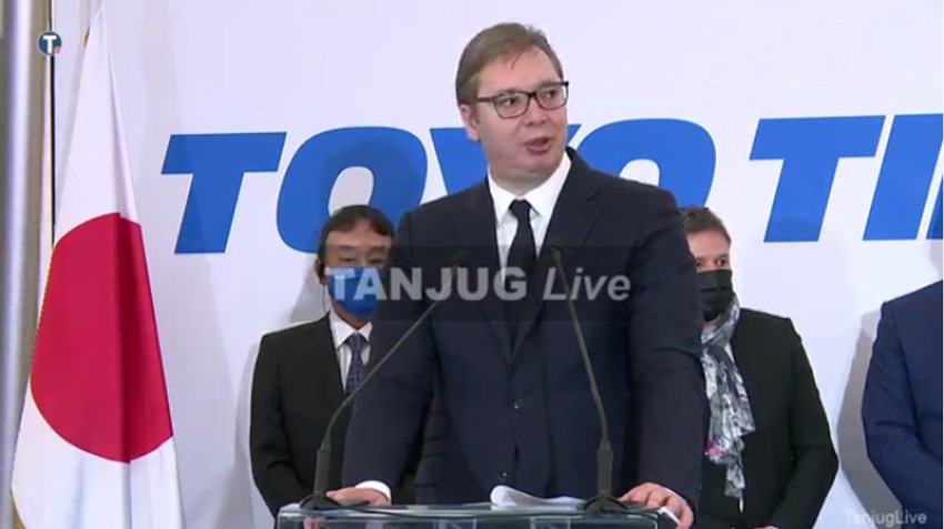 Predsednik Srbije polaže kamen temeljac za izgradnju fabrike guma  