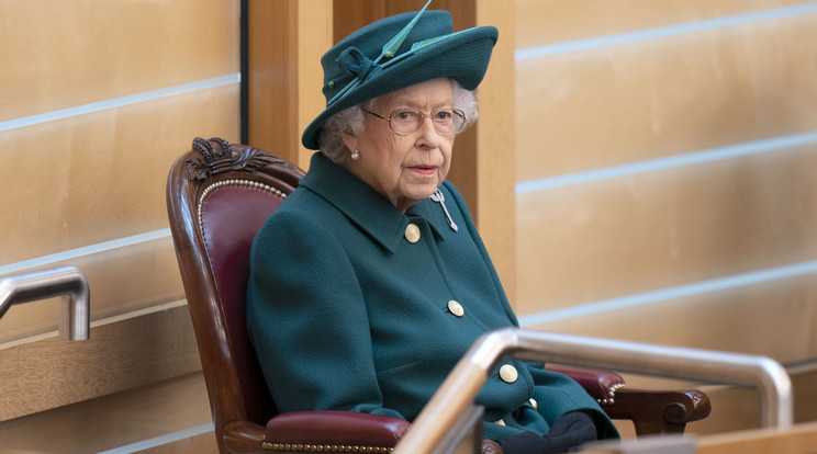 II. Erzsébet brit uralkodó a skót parlament új ülésszakának megnyitóján Edinburghben 2021. október 2-án / Fotó: MTI/AP/PA/Pool/Jane Barlow