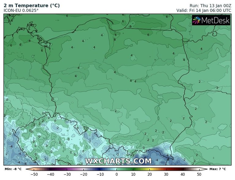 Noc na ogół z dodatnią temperaturą