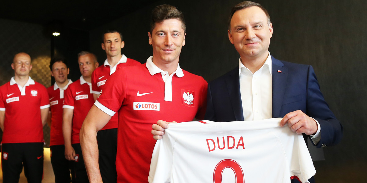 Robert Lewandowski i Andrzej Duda