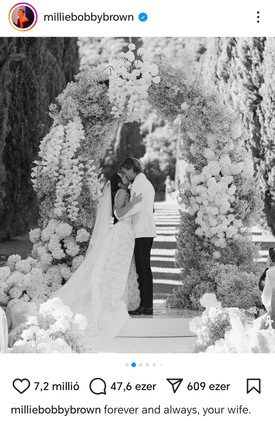 Megérkeztek Millie Bobby Brown és Jake Bongiovi esküvői fotói