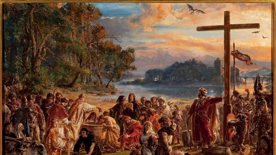 Zaprowadzenie chrześcijaństwa, obraz Jana Matejki, domena publiczna