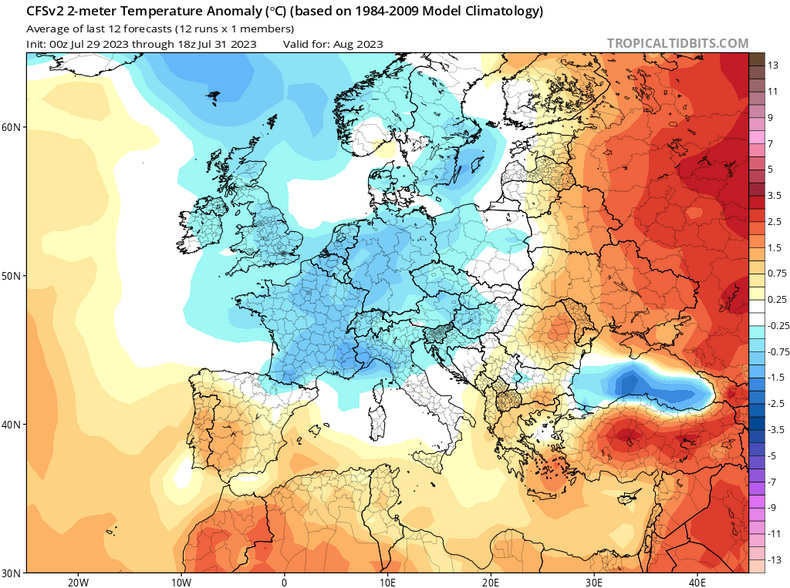 Sierpień w większości kraju zapisze się nieco chłodniej niż zwykle