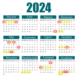 Dni wolne od pracy w 2024 roku [KALENDARZ — DŁUGIE WEEKENDY]