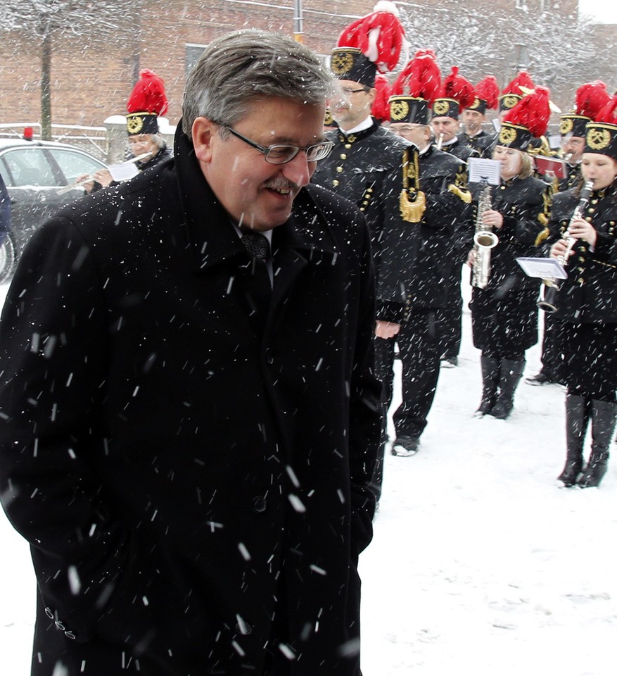 BIERUŃ PREZYDENT WŚRÓD GÓRNIKÓW