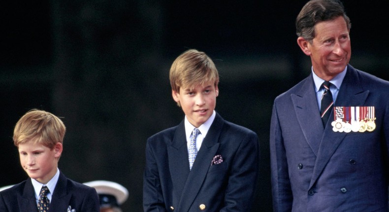 King Charles III with Prince Harry and Prince William in 1994.Tim Graham Photo Library via Getty Images