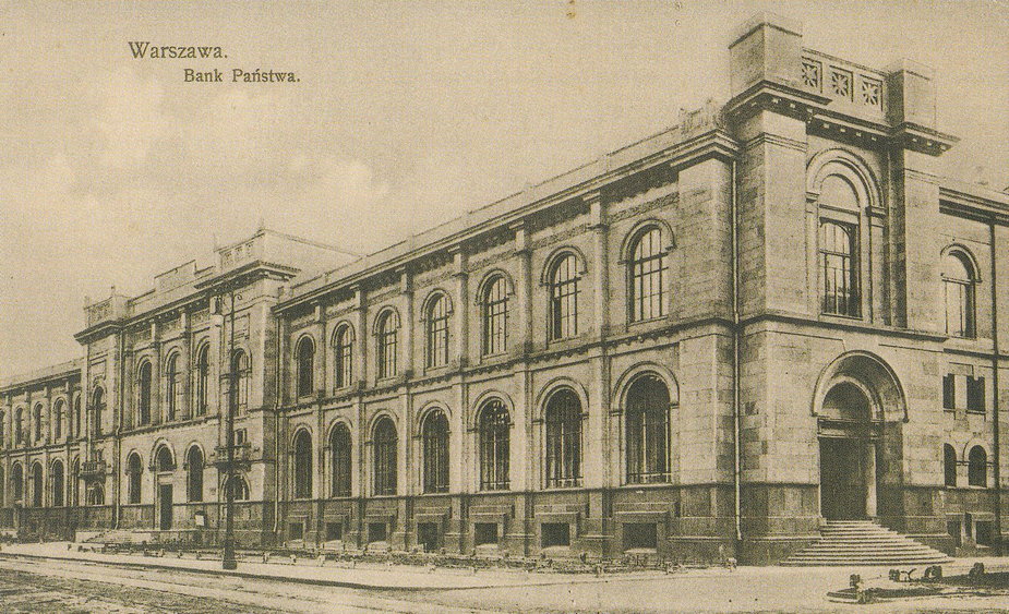 Budynek Banku Państwa w Warszawie od strony pl. Teatralnego, ok. 1914 r.