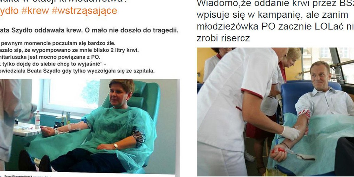 Śmieją się, że Szydło oddała krew