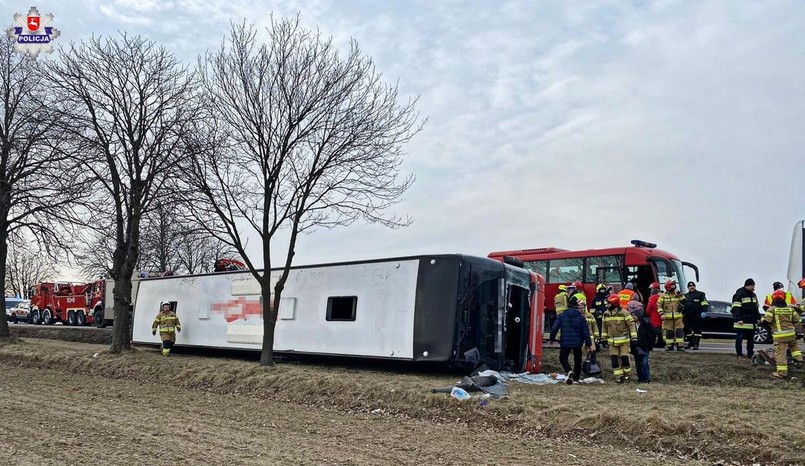 Autokar z uchodźcami z Ukrainy miał wypadek na Lubelszczyźnie