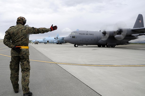 Polski Hercules podczas ćwiczeń Red Flag w 2012 roku w bazie Joint Base Elmendorf-Richardson