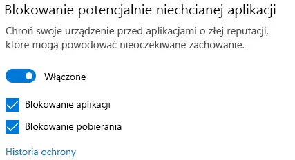 Blokada PUA chroni przed podejrzanym oprogramowaniem z internetu