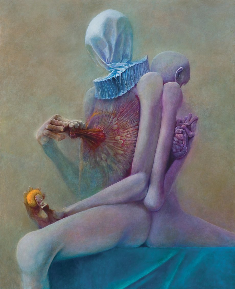 Z. Beksiński, ZE, 1985-1990; olej, płyta.