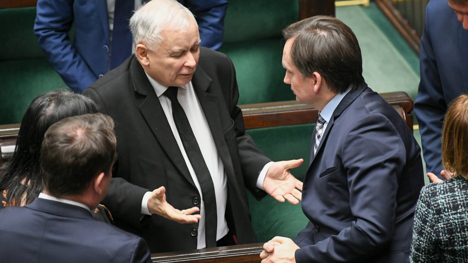 Jarosław Kaczyński i Zbigniew Ziobro w Sejmie. 23.01.2020 r.