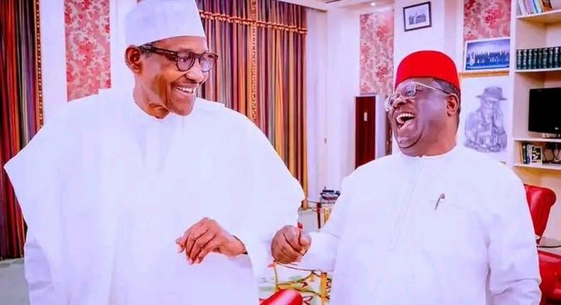 President Muhammadu Buhari and Governor Dave Umahi of Ebonyi State.