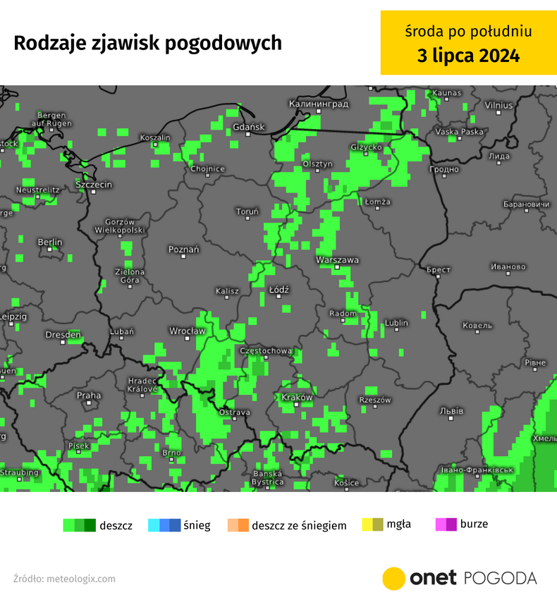 Okresami pojawi się przelotny deszcz, ale na ogół bez burz