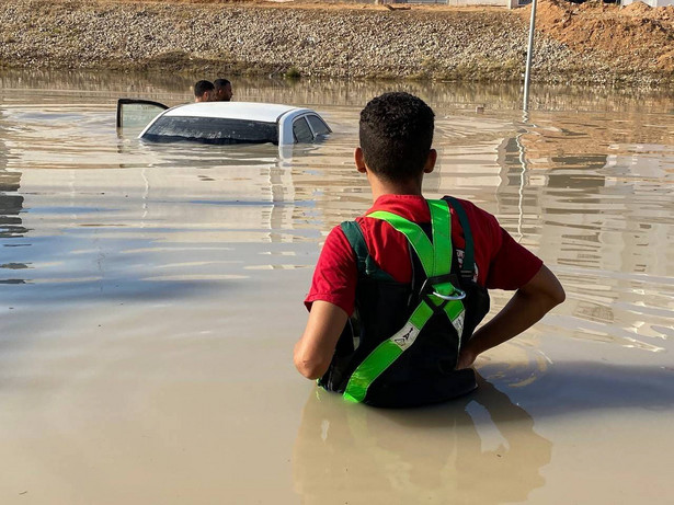 Skutki powodzi we wschodniej Libii w następstwie huraganu Daniel
