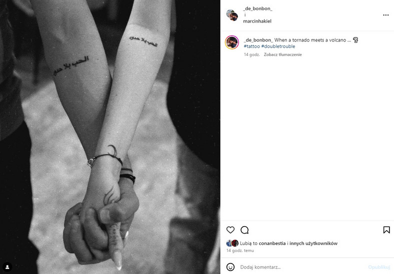 Marcin Hakiel i jego partnerka mają nowe tatuaże
