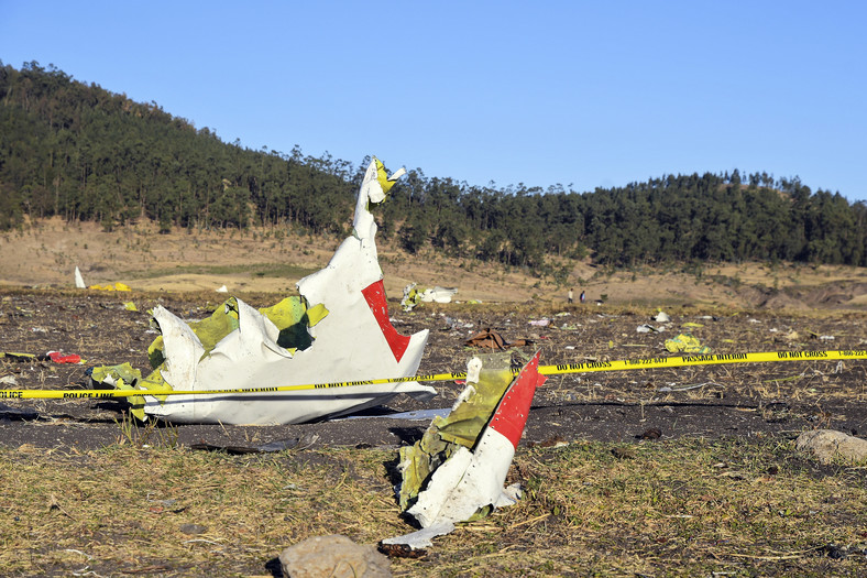 Szczątki samolotu Ethiopian Airlines