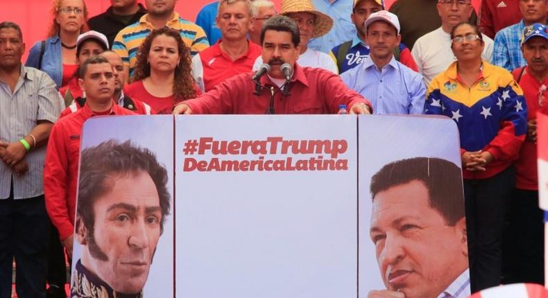 Venezuelan President Nicolas Maduro staged a rally against Donald Trump earlier this month after the US leader raised the specter of military action in the crisis-hit country