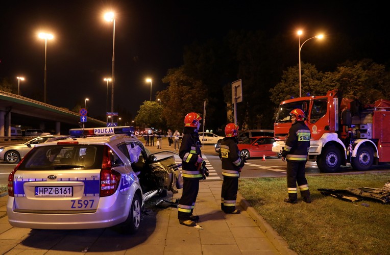 Wypadek radiowozu z kolumny BOR w Warszawie