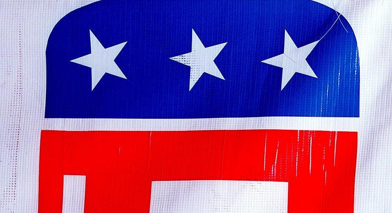 The Republican Party's elephant symbol is seen on display October 24, 2000 at the Republican campaign headquarters in El Paso, Texas.Joe Raedle/Newsmakers